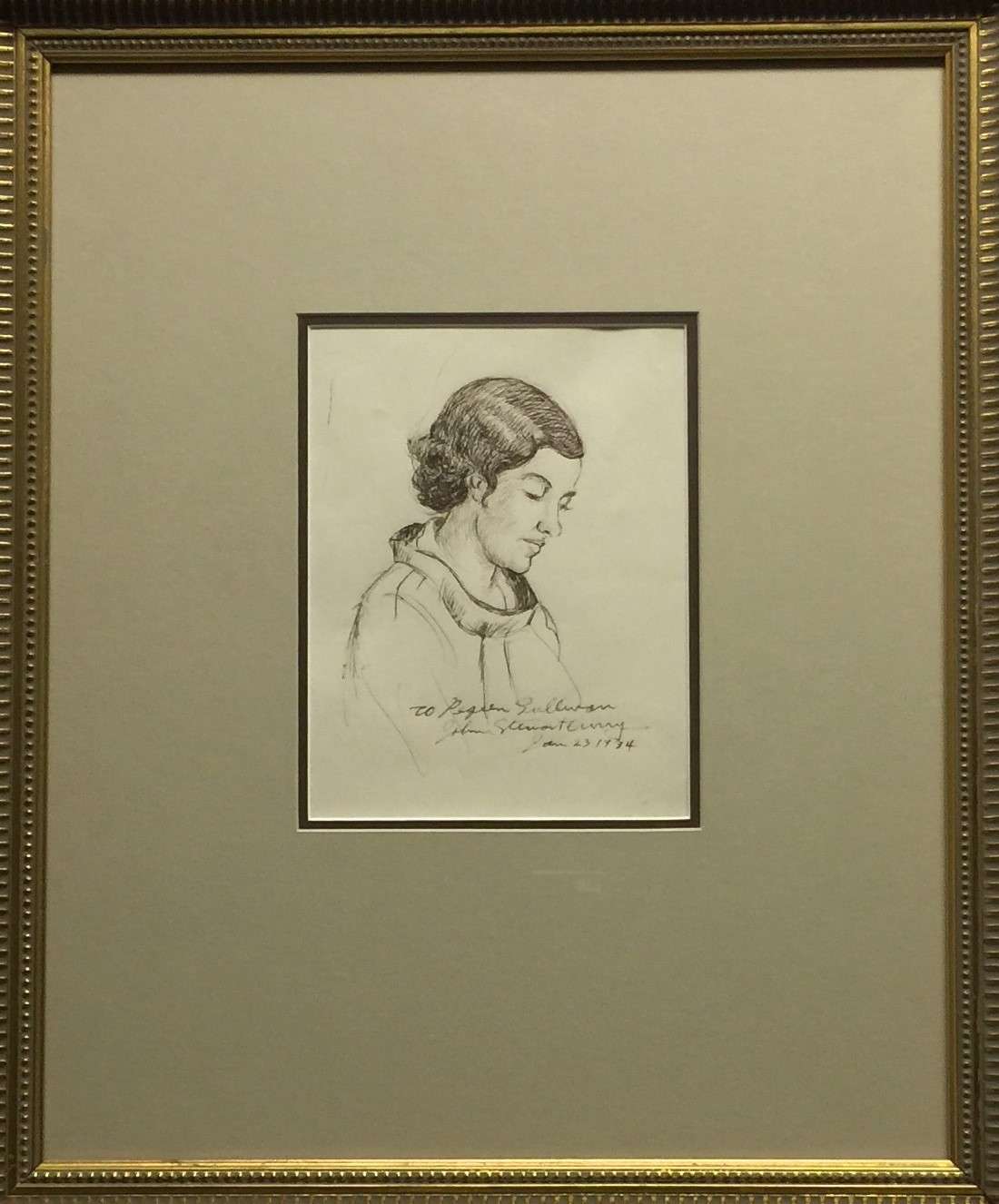 John Steuart Curry Portrait of Mrs. Sullivan Artwork for Sale