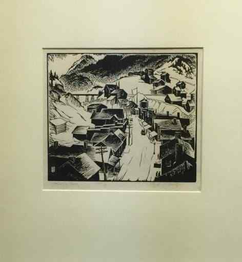 Lloyd Foltz Prairie Print Makers Lithograph for Sale Mining Town