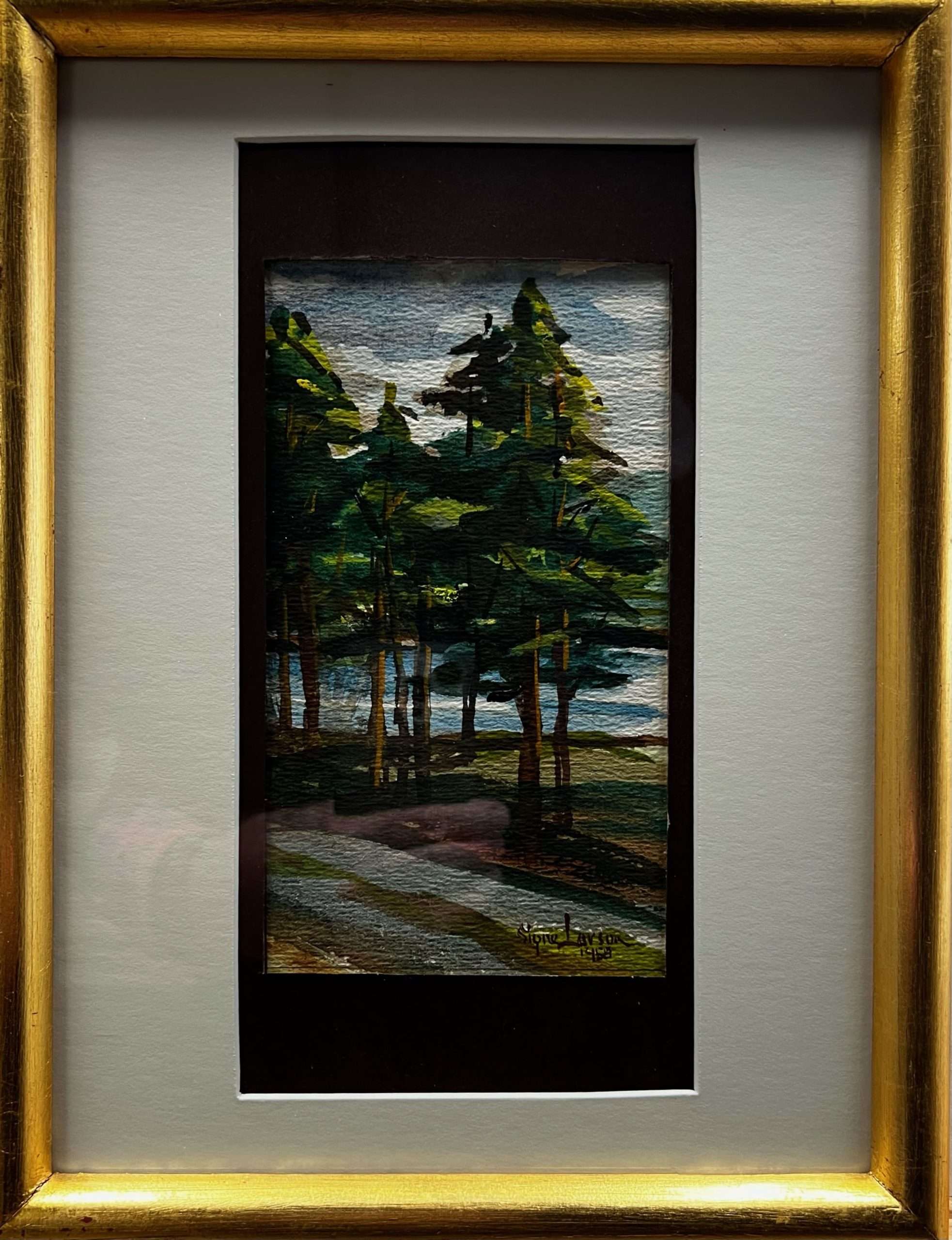 Signe Larson Trees by River Artwork for Sale