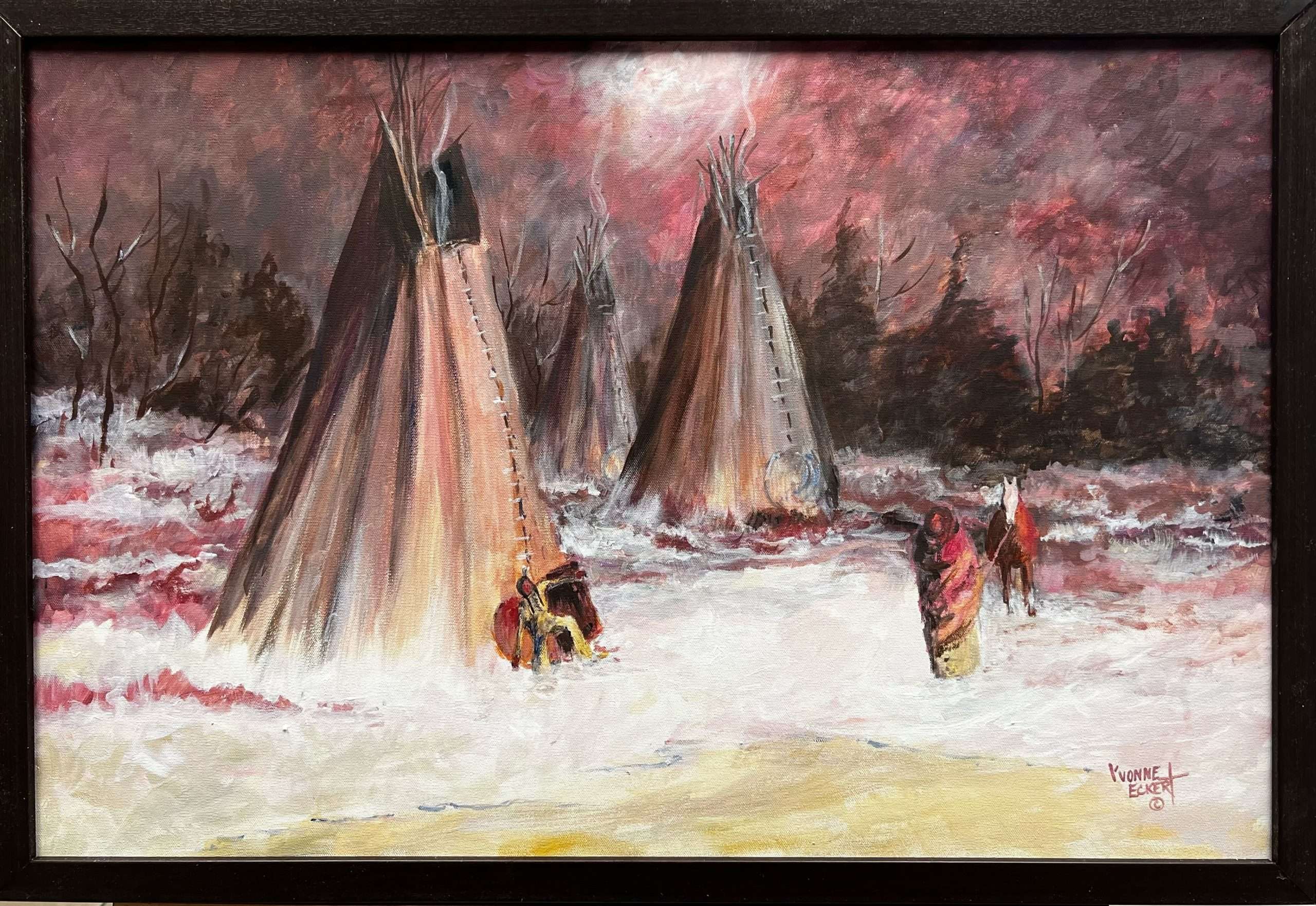 Yvonne Eckhert Indian Village Artwork for Sale